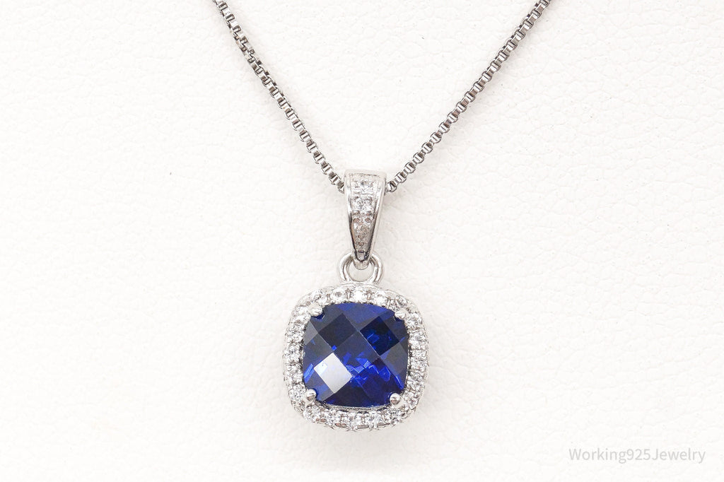 Blue Lab Sapphire Cubic Zirconia Sterling Silver Necklace | Jewelry > Necklaces > Pendants | Wiccan Center