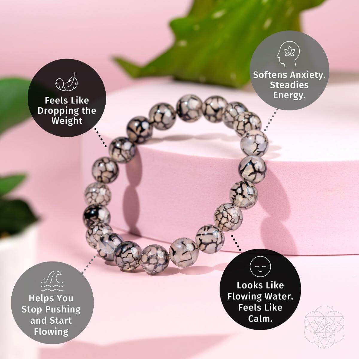 Calm in the Chaos - River Agate Bracelet | Bracelet | Wiccan Center