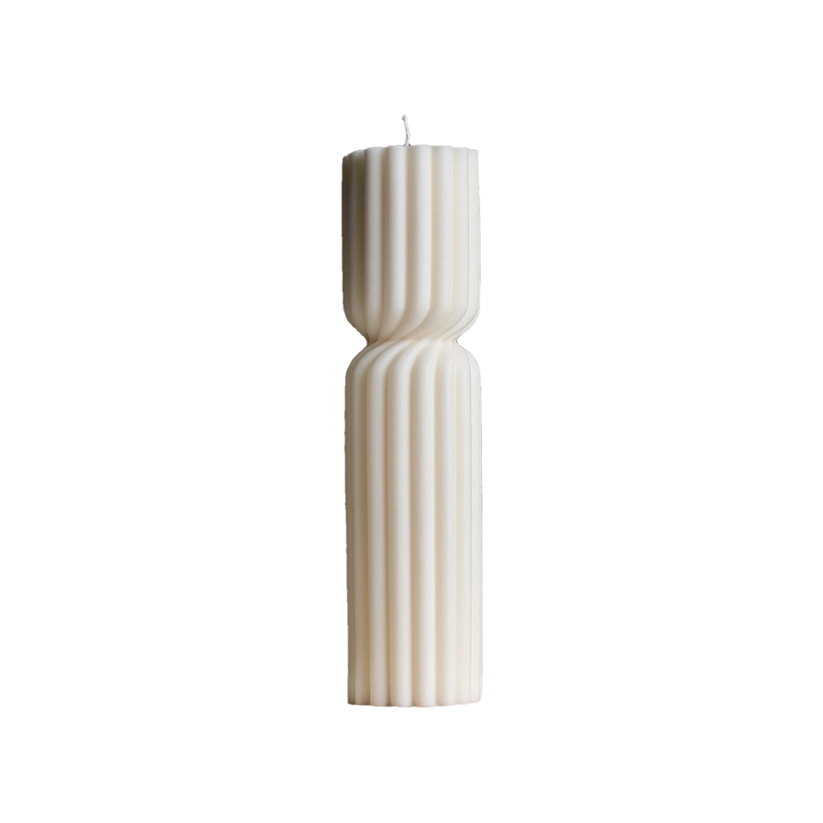 Fluted Hourglass Pillar Candle