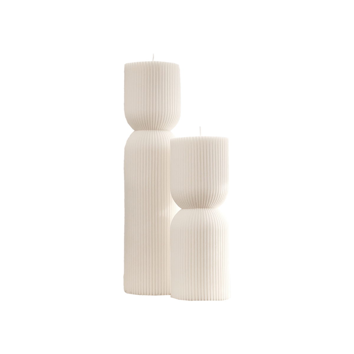 Ribbed Hourglass Pillar Candle