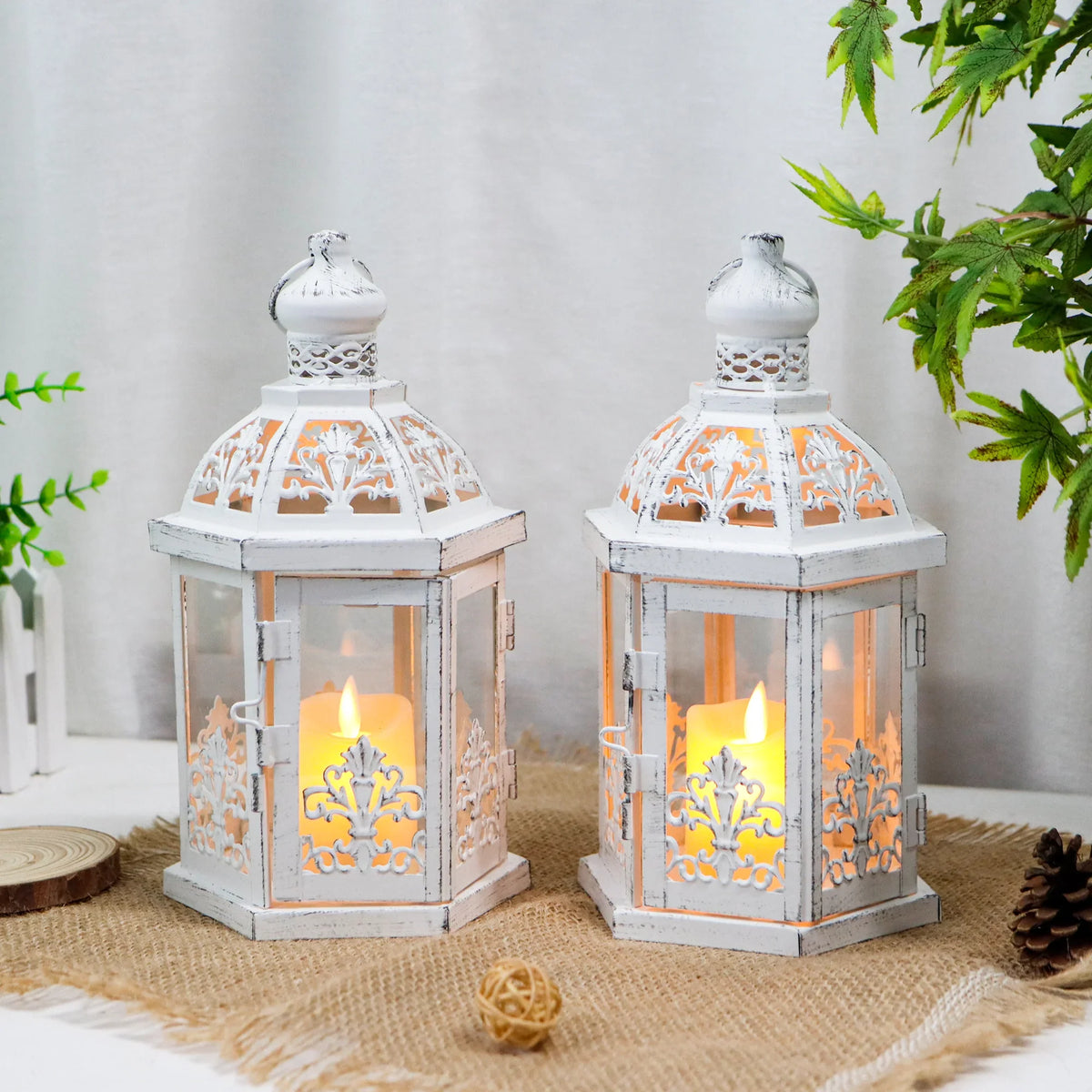 9.5" H Vintage Decorative Lanterns Metal Hanging Lantern | Decorative Candle Lantern | Wiccan Center
