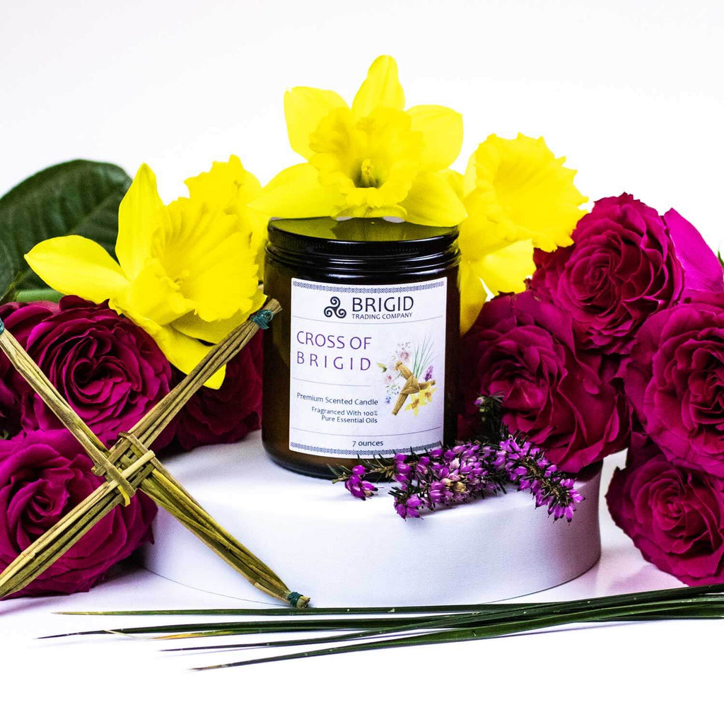 Imbolc Soy Wax Candle - Heather, Rose, Narcissus & Vetiver | Premium Scented Candle | Wiccan Center