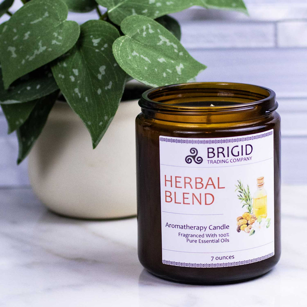 Herbal Blend Soy Wax Candle - Frankincense, Rosemary, and Myrtle | Aromatherapy Candle | Wiccan Center