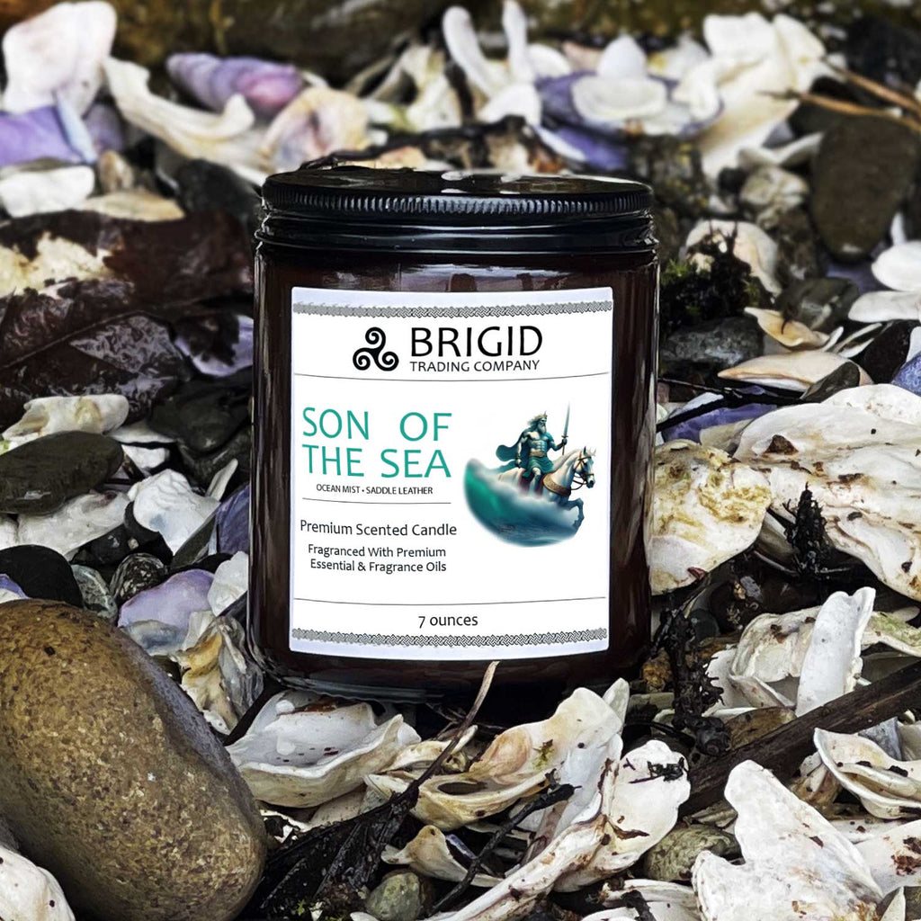 Son of the Sea Soy Wax Candle - Sea Salt, Ocean Breeze, and Saddle Leather | Premium Scented Candle | Wiccan Center