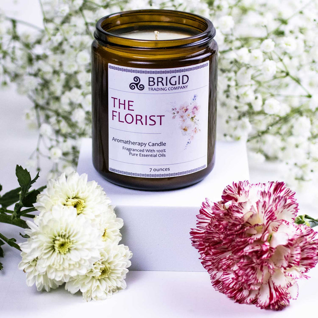 The Florist Soy Wax Candle - Jasmine, Ylang Ylang, Helichrysum, and Sandalwood | Aromatherapy Candle | Wiccan Center