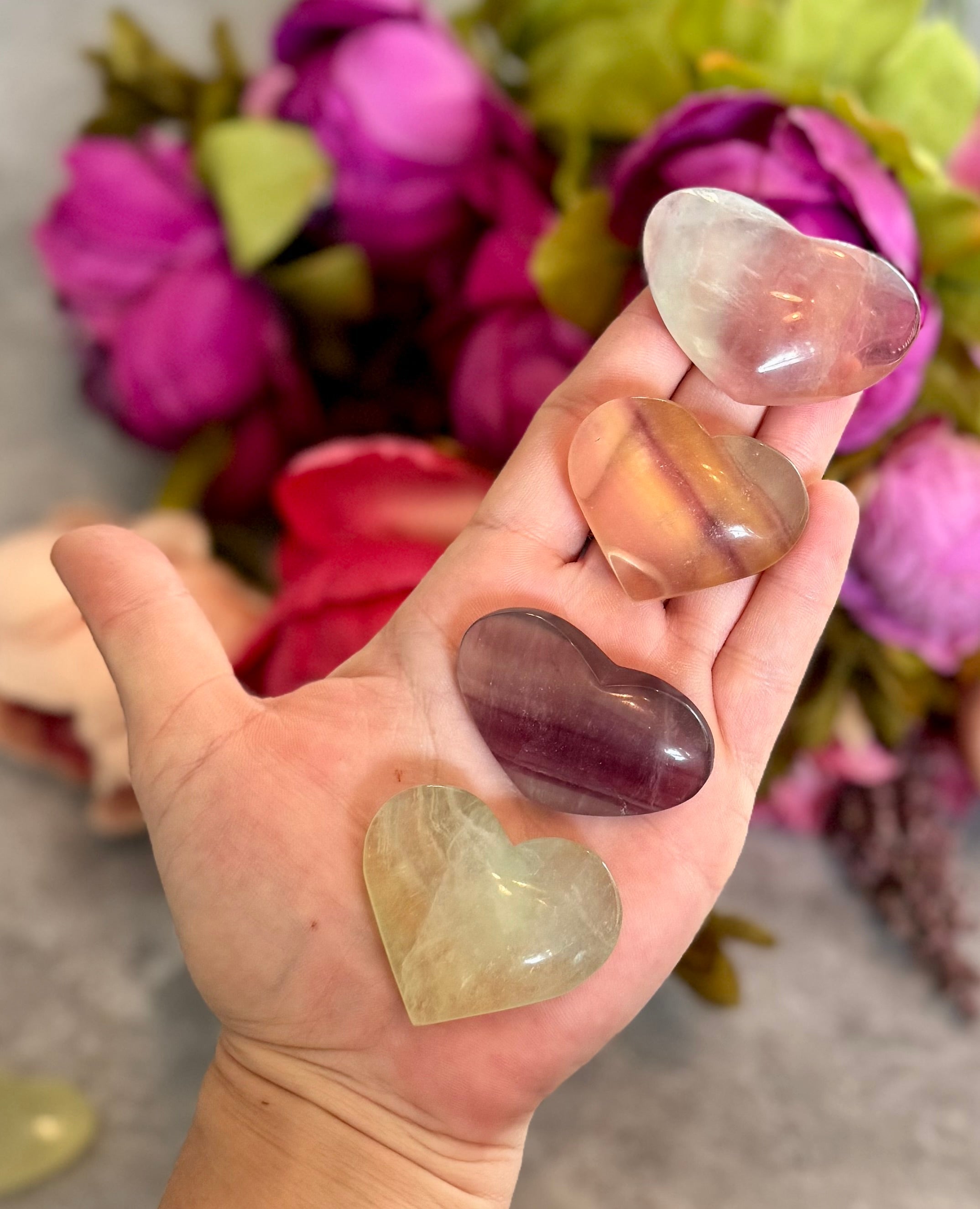 CANDY Fluorite Hearts, Ethically sourced Crystal Hearts | | Wiccan Center