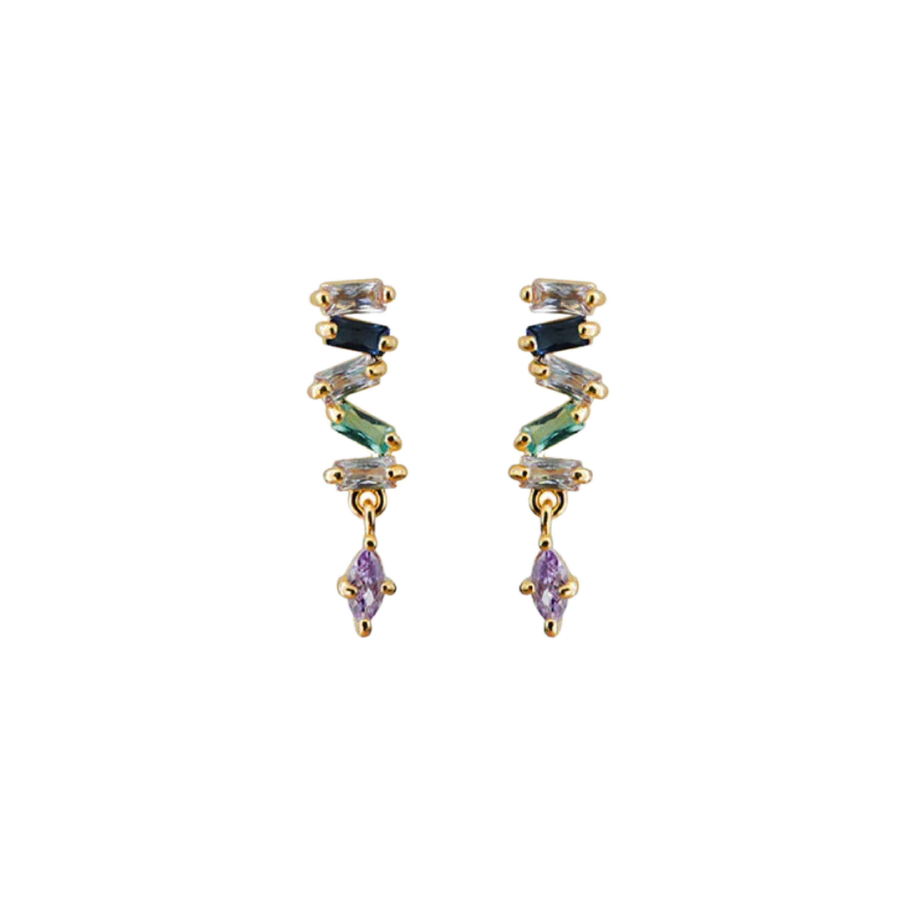 Serpent Tail Gem Earrings