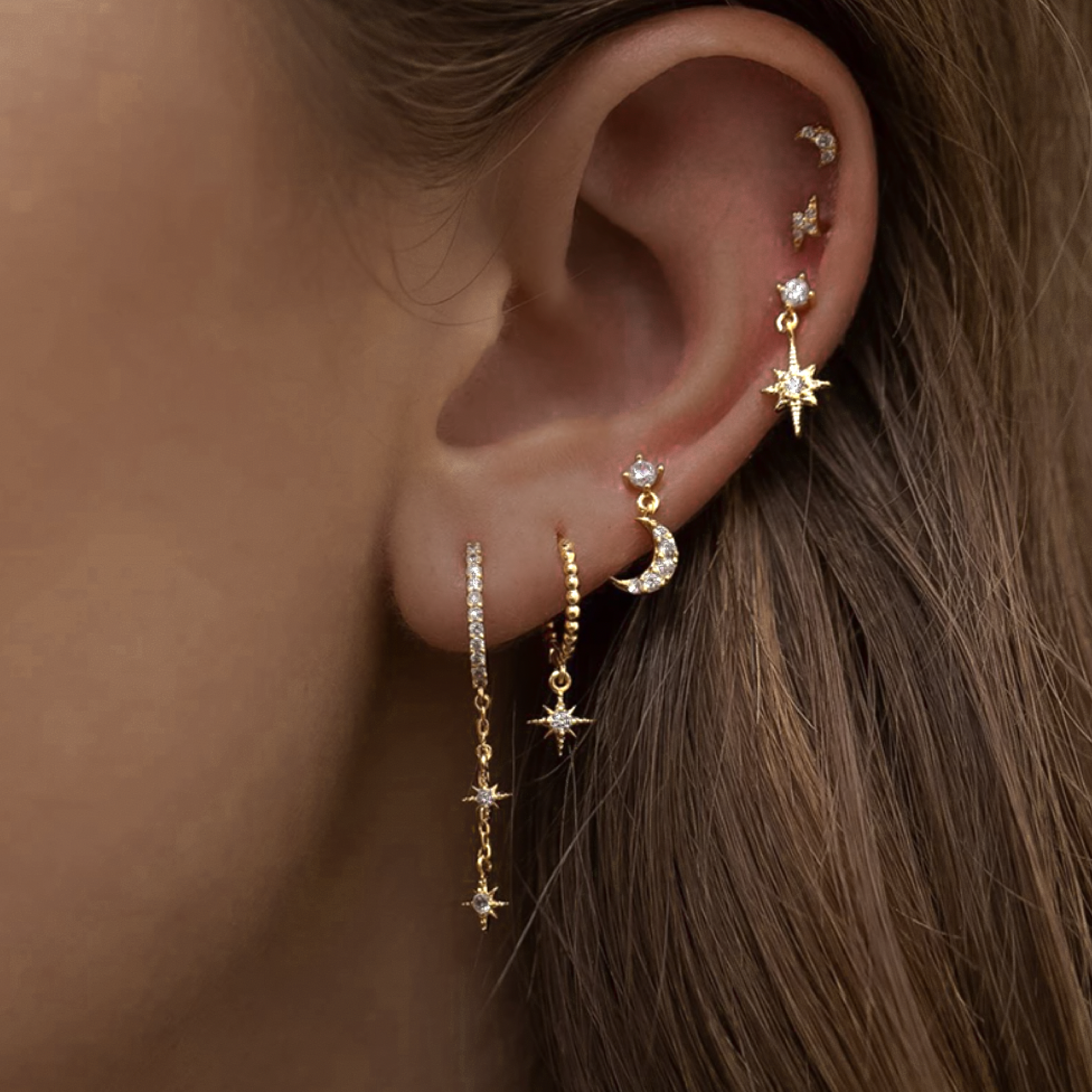 Lightning Bolt Stud Earrings