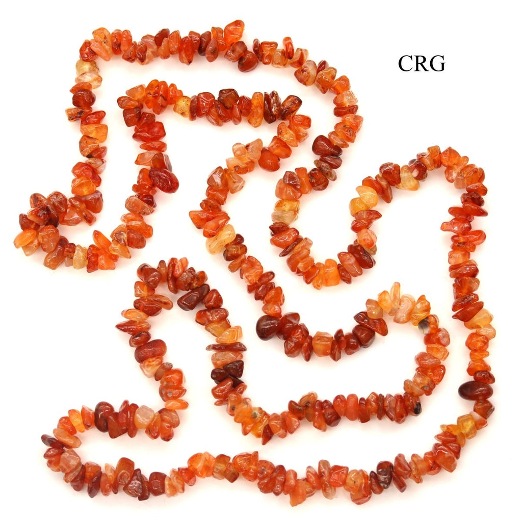 Carnelian Agate Strand Chip Necklace (32 Inches) (1 Piece)