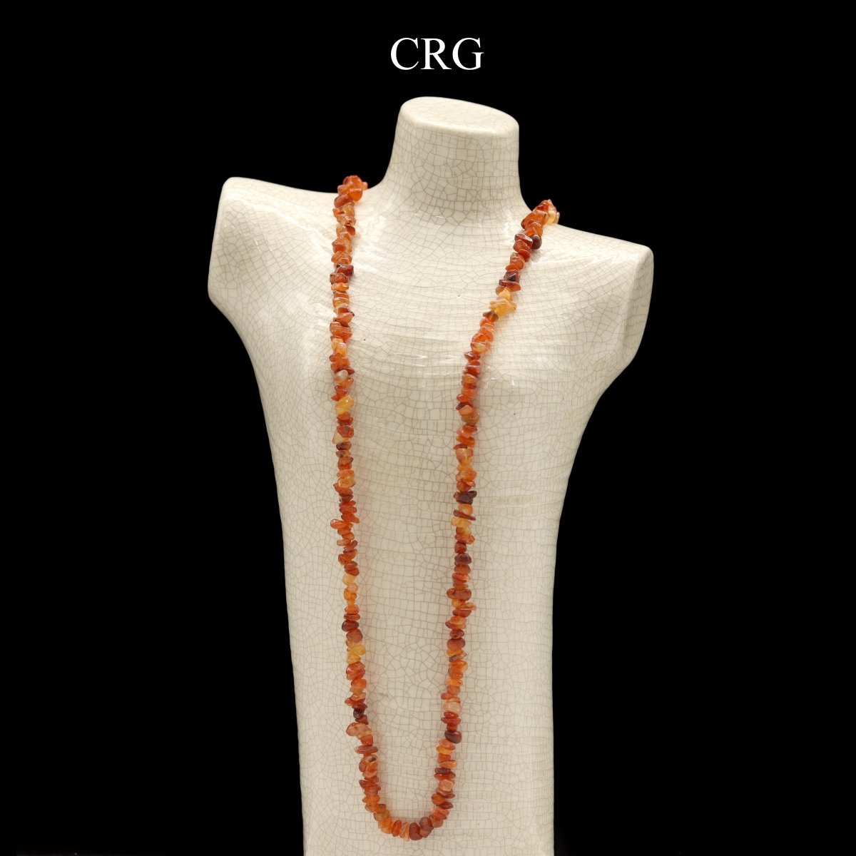 Carnelian Agate Strand Chip Necklace (32 Inches) (1 Piece)