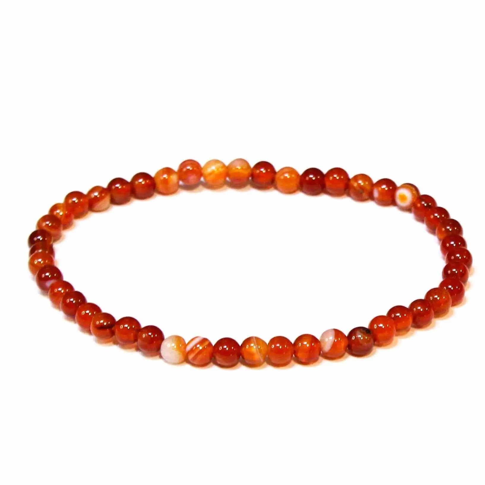 Carnelian Round Bead Bracelet 4mm - Creative Passion | Bracelets | Wiccan Center