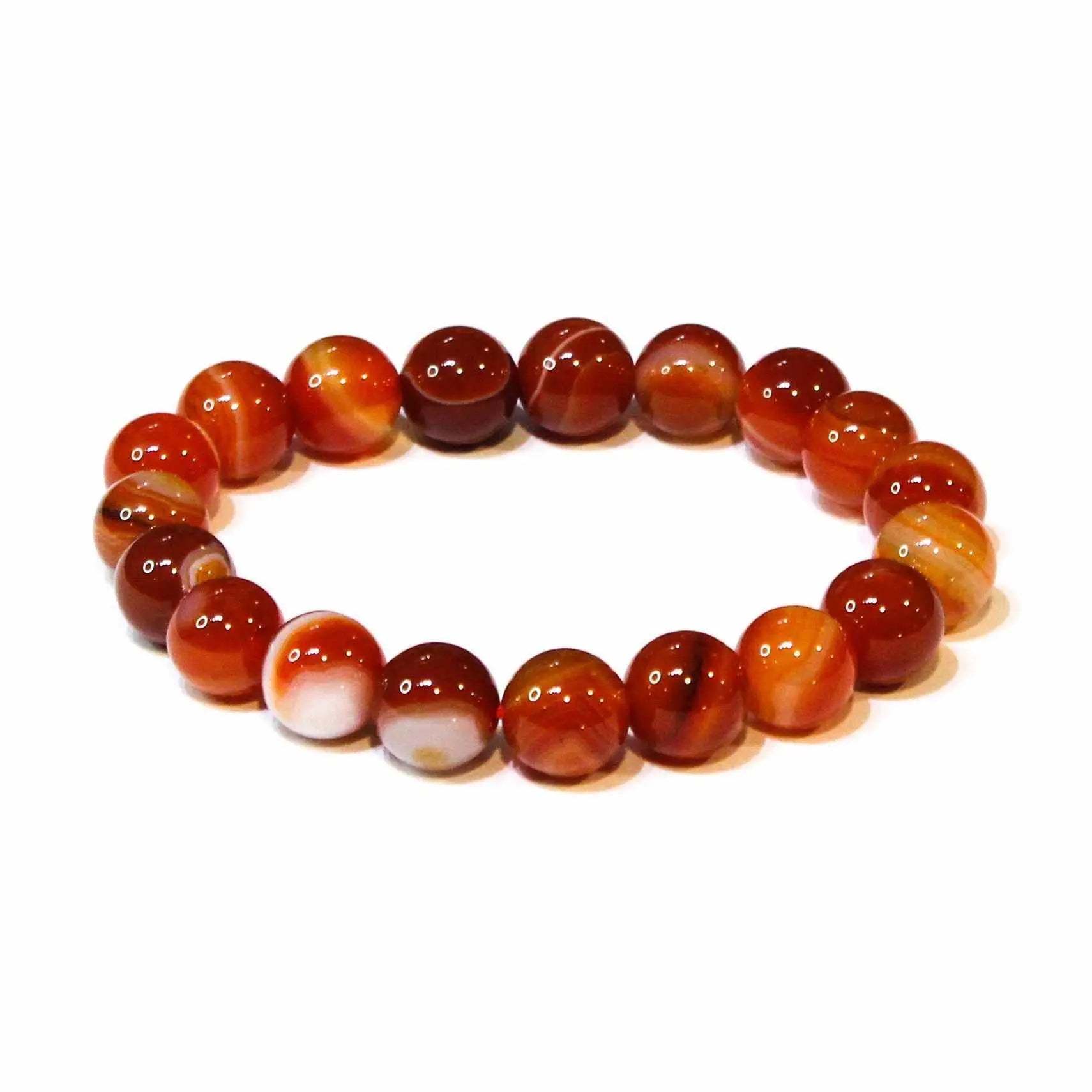Carnelian Round Bead Bracelet - Creative Passion | Bracelets | Wiccan Center