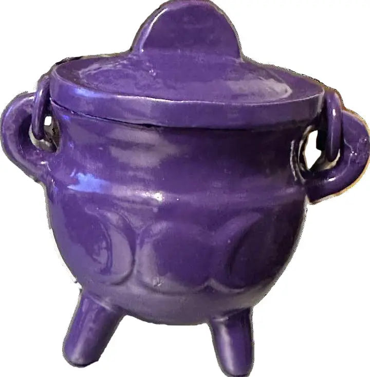 Cast Iron Cauldron with lid - Magic Purple | Cauldron | Wiccan Center
