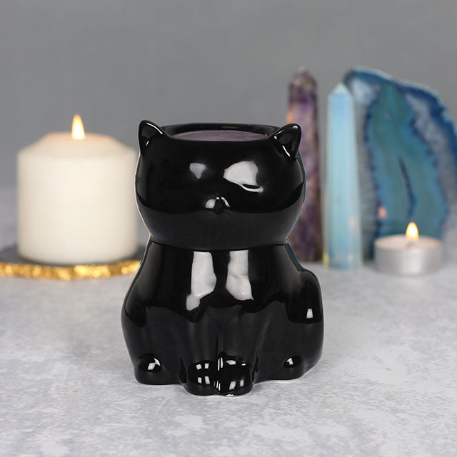 Gothic Black Cat Oil Burner and Wax Warmer | Wax Melt Warmer | Wiccan Center