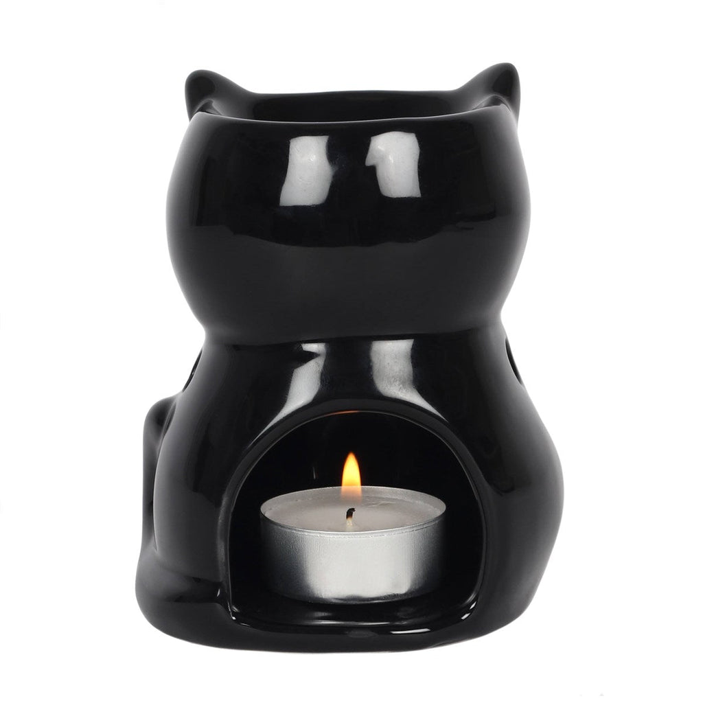 Gothic Black Cat Oil Burner and Wax Warmer | Wax Melt Warmer | Wiccan Center