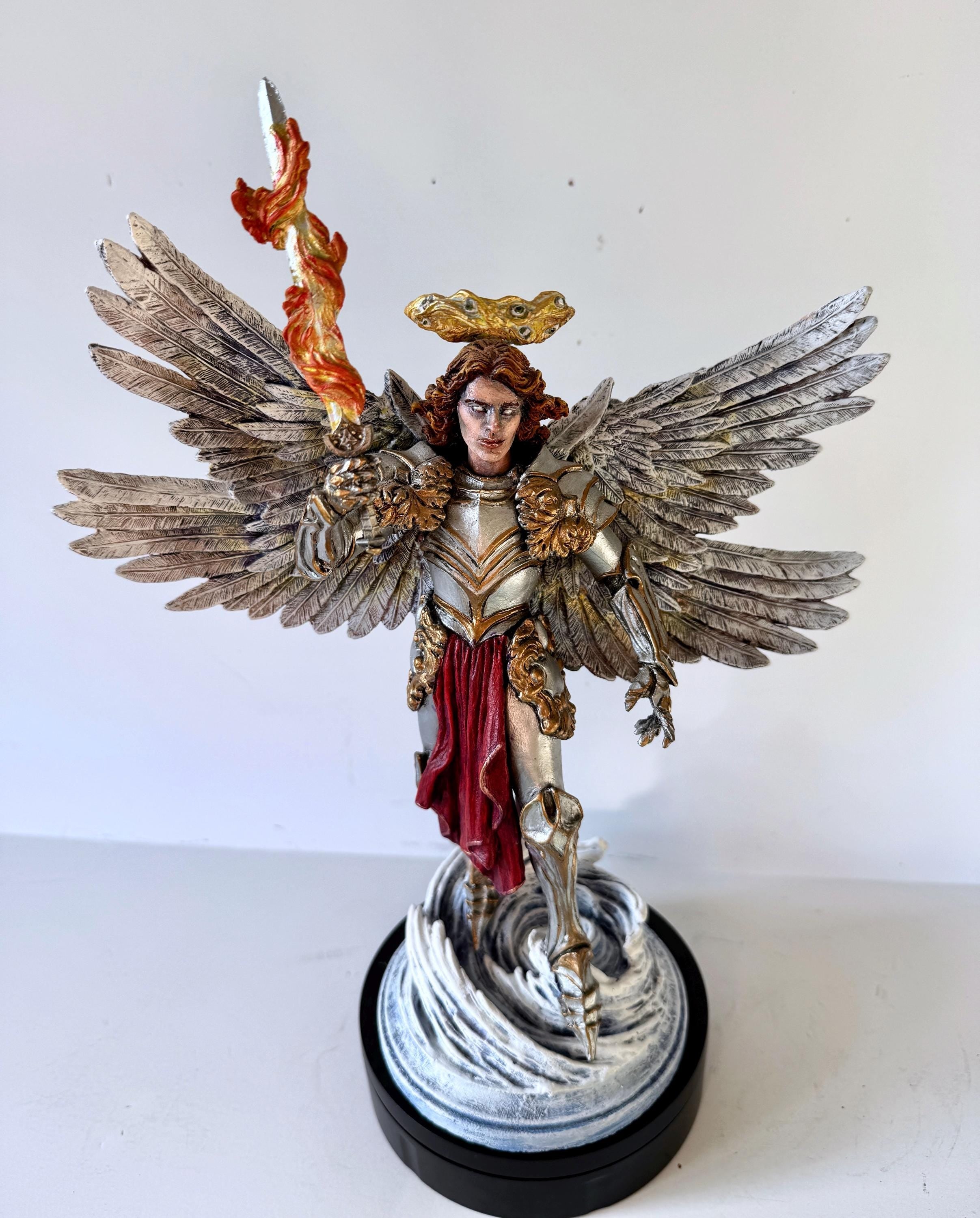 Saint Michael the Archangel Statue, Full Color | Mythological Figurine | Myths and Legends Statue| Guardian Angel Statue for Gothic Decor