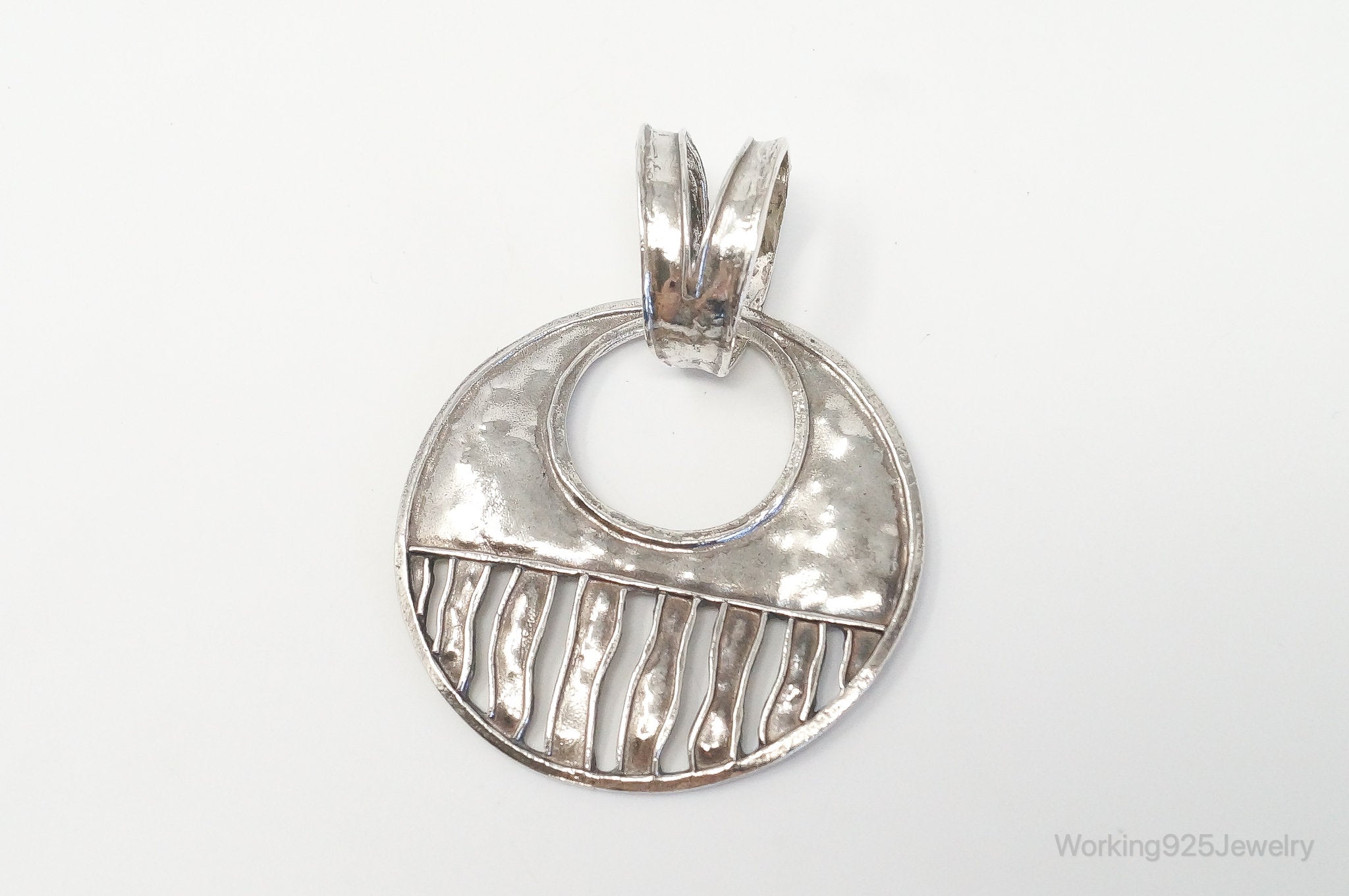 Retired Silpada Cascading Waves Hammered Sterling Silver Necklace Pendant | Jewelry > Necklaces > Pendants | Wiccan Center