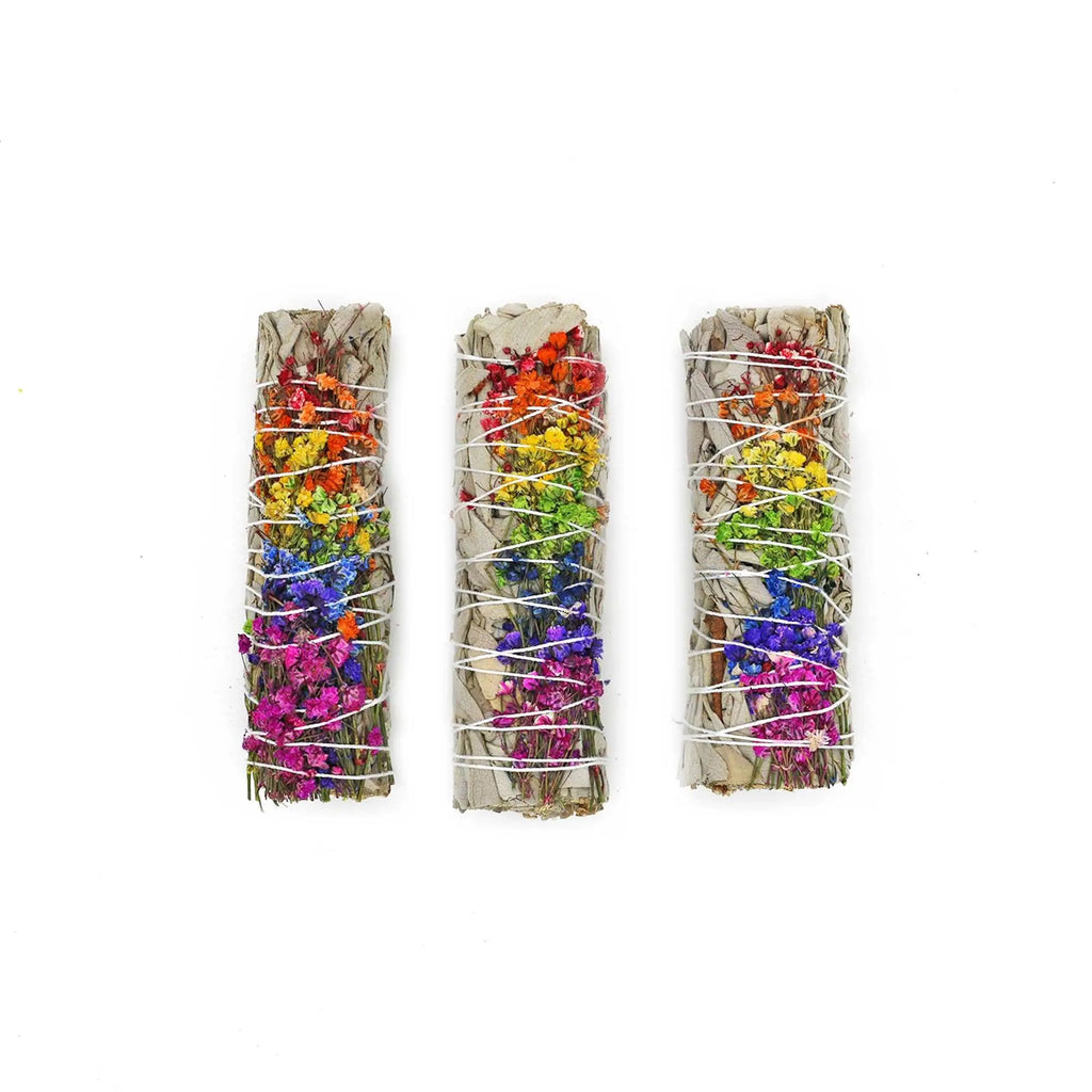 'Energy Wheel' Floral White Sage Smudge Stick (4 in.) | Smudge Sticks | Wiccan Center