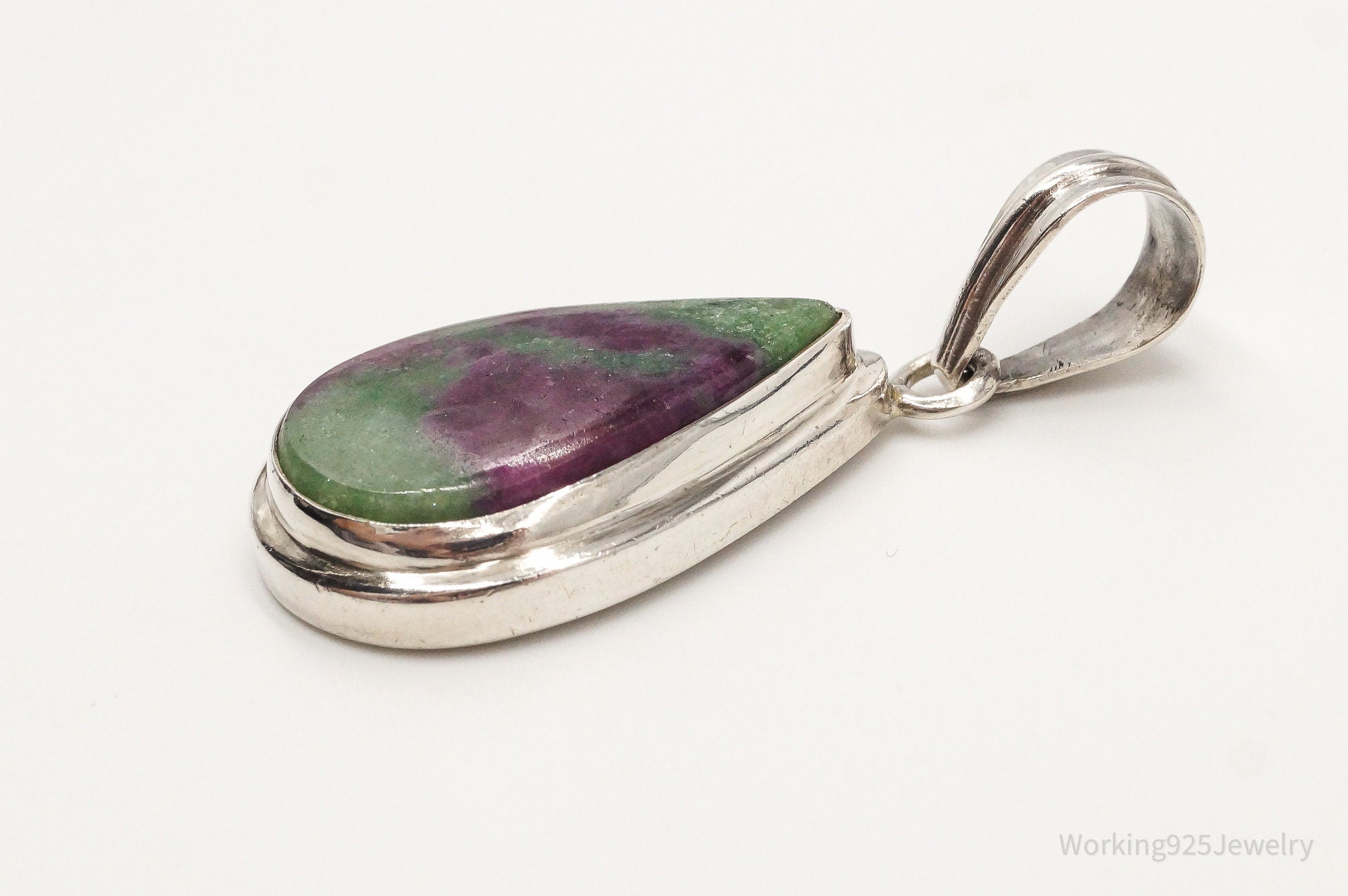 Vintage Large Anyolite Ruby-Zoisite Sterling Silver Pendant | Jewelry > Necklaces > Pendants | Wiccan Center