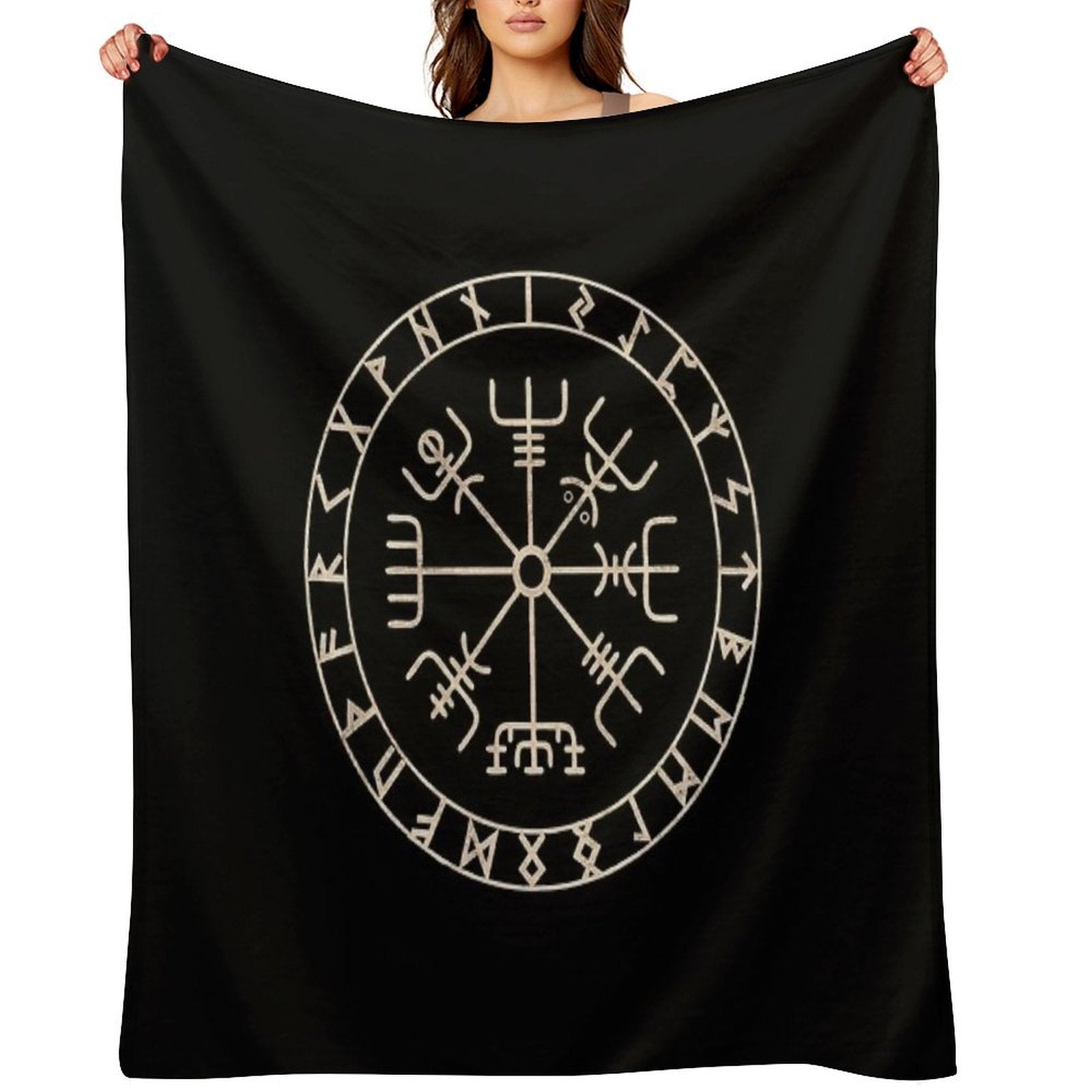 Runic Viking Compass Vegvisir Celtic Comfort Throw Blanket