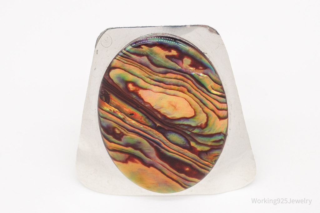 Vintage Vibrant Paua Shell Sterling Silver Brooch Pin Pendant | Jewelry > Brooches, Pins & Clips | Wiccan Center