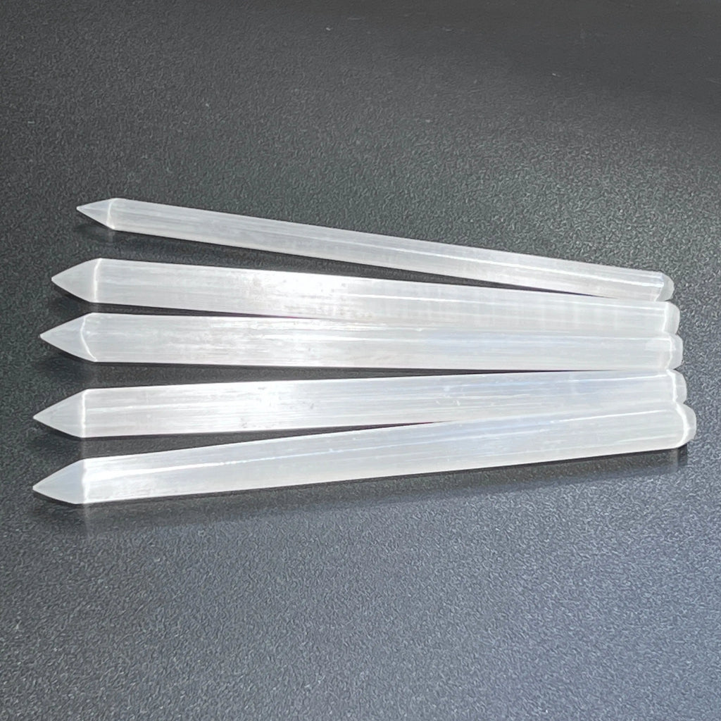 Selenite Crystal Wand Point Thin Pencil Shaped Crystal Carving | Home & Living > Spirituality & Religion > Prayer Beads & Charms > Metaphysical Crystals | Wiccan Center