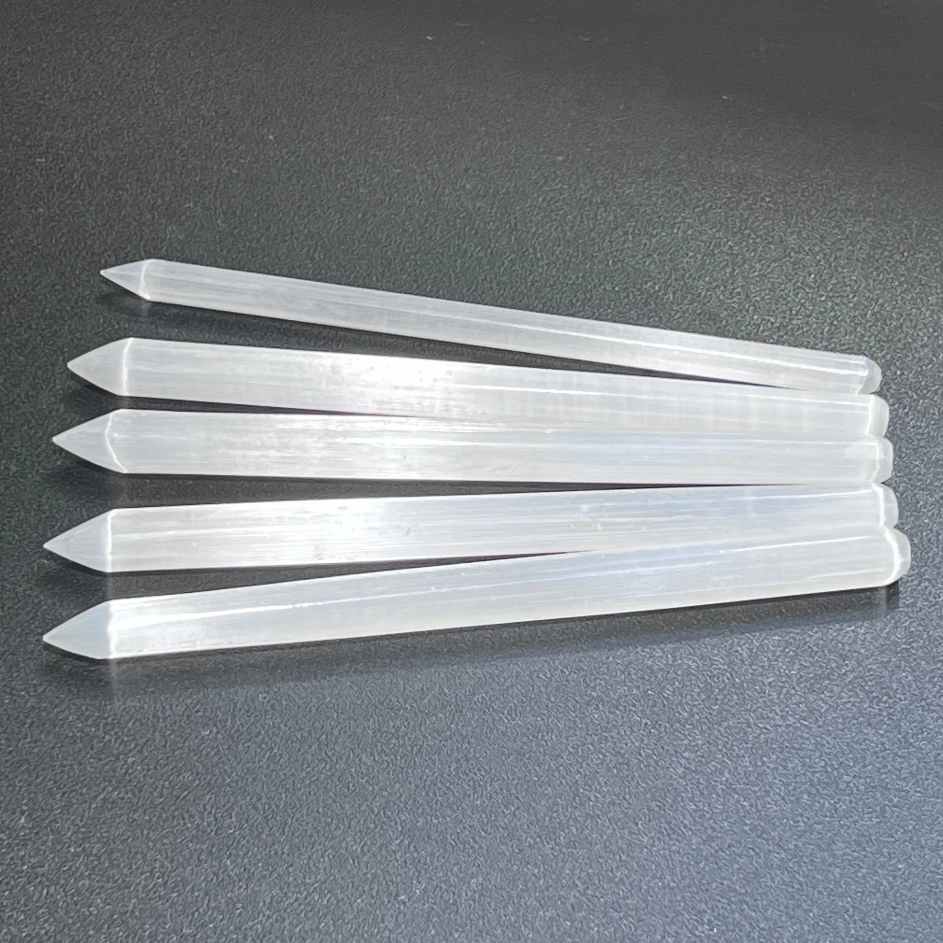 Selenite Crystal Wand Point Thin Pencil Shaped Crystal Carving | Home & Living > Spirituality & Religion > Prayer Beads & Charms > Metaphysical Crystals | Wiccan Center