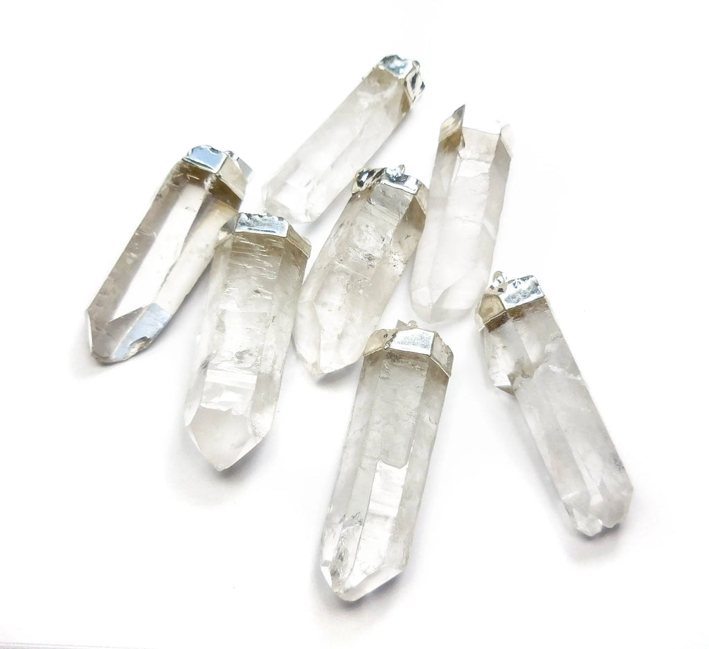Large Quartz Crystal Point Pendant (Silver Plated) Wholesale | Craft Supplies & Tools > Beads, Gems & Cabochons > Charms & Pendants > Pendants | Wiccan Center