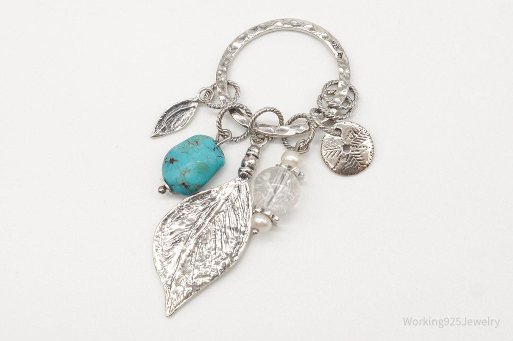 Designer Silpada Leaves Turquoise Quartz Charms Sterling Silver Pendant | Jewelry > Necklaces > Pendants | Wiccan Center