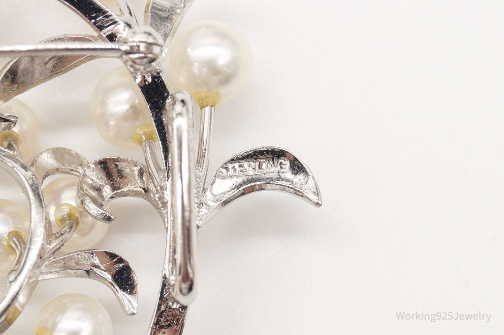 Large Antique Pearl Sterling Silver Brooch Pin | Jewelry > Brooches, Pins & Clips | Wiccan Center