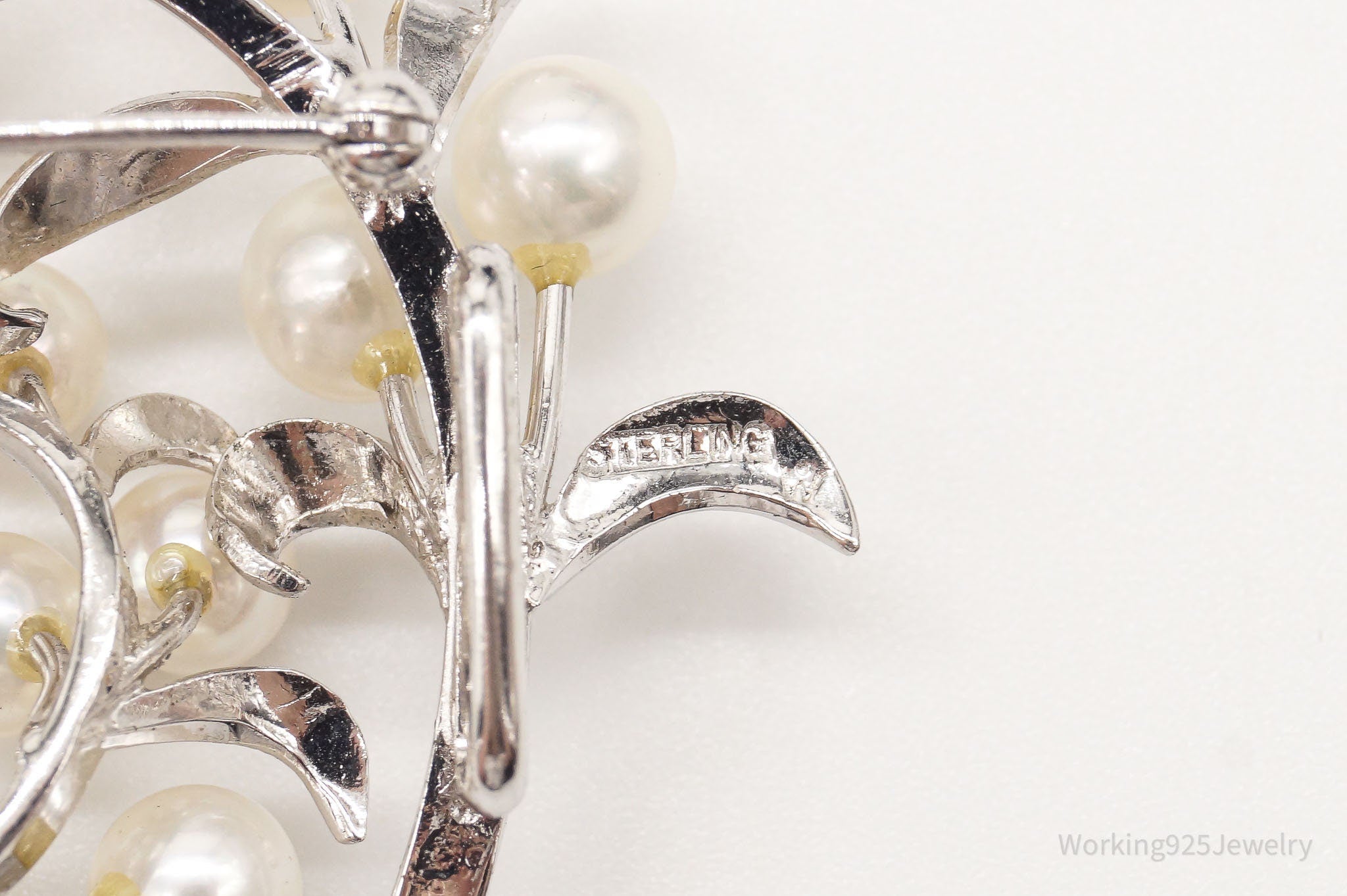 Large Antique Pearl Sterling Silver Brooch Pin | Jewelry > Brooches, Pins & Clips | Wiccan Center