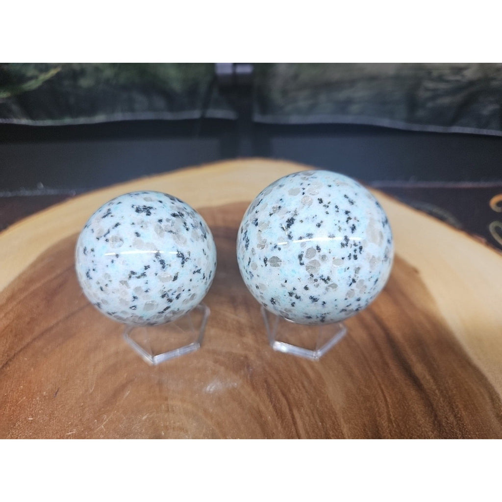 2Pcs A Set Of Natural Quartz Crystal Jasper Sphere Ball Polished 50-60mm &stand | Crystal Spheres & Eggs | Wiccan Center