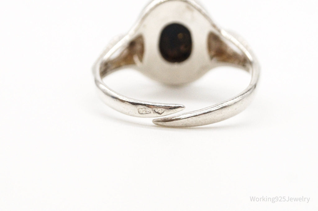 Vintage Designer PS Amber Modernist Sterling Silver Ring - Sz 7.5 Adjustable | Jewelry > Rings | Wiccan Center