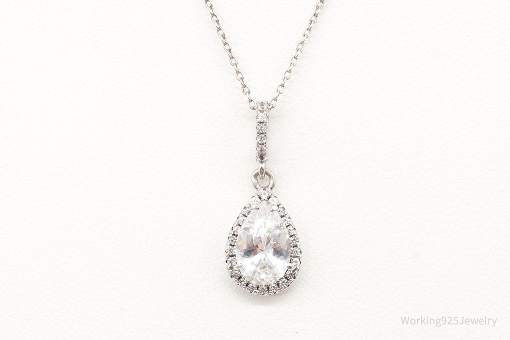 Vintage Designer HDS Large Cubic Zirconia Sterling Silver Necklace | Jewelry > Necklaces > Pendants | Wiccan Center