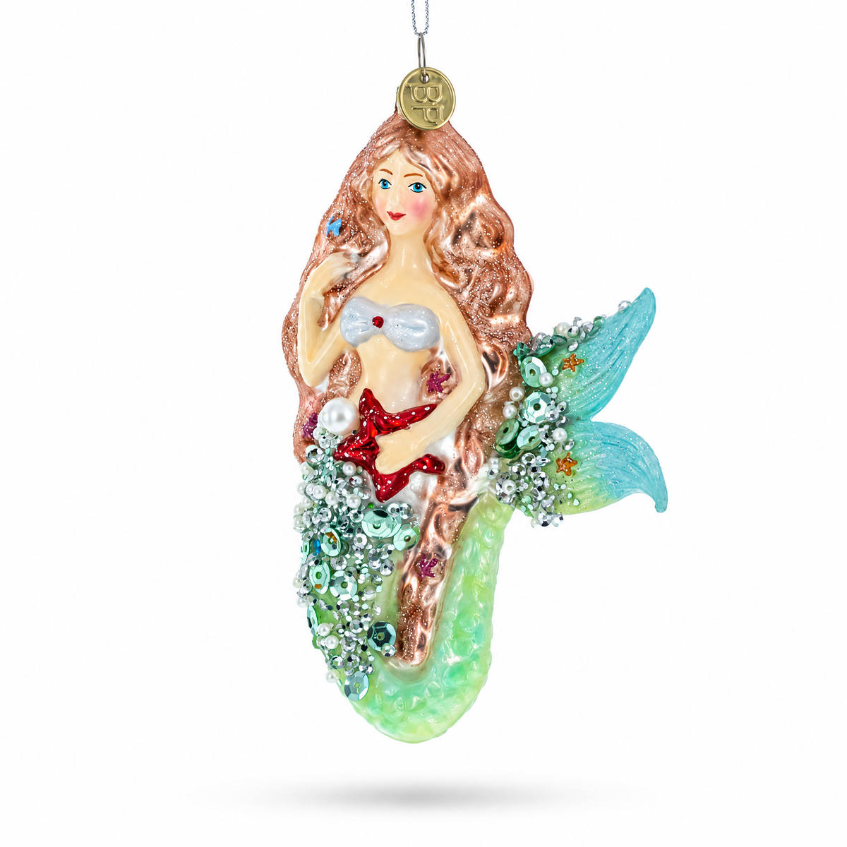 Glimmering Mermaid Glass Christmas Ornament | Christmas Ornaments > Fairy Tales | Wiccan Center