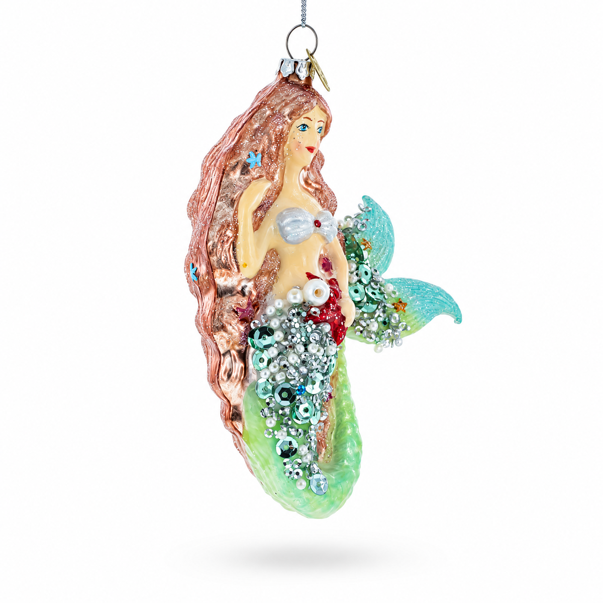 Glimmering Mermaid Glass Christmas Ornament | Christmas Ornaments > Fairy Tales | Wiccan Center