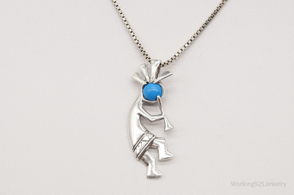 Vintage Handmade Native American Kokopelli Turquoise Sterling Silver Necklace | Jewelry > Necklaces > Pendants | Wiccan Center