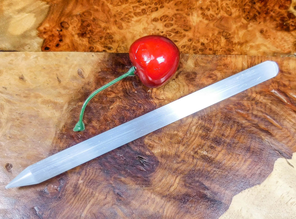 Selenite Crystal Wand Point Thin Pencil Shaped Crystal Carving | Home & Living > Spirituality & Religion > Prayer Beads & Charms > Metaphysical Crystals | Wiccan Center