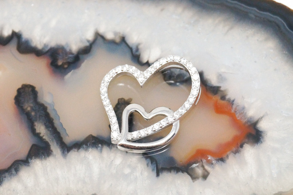 Vintage Open Hearts Collection CZ Sterling Silver Necklace Pendant | Jewelry > Necklaces > Pendants | Wiccan Center