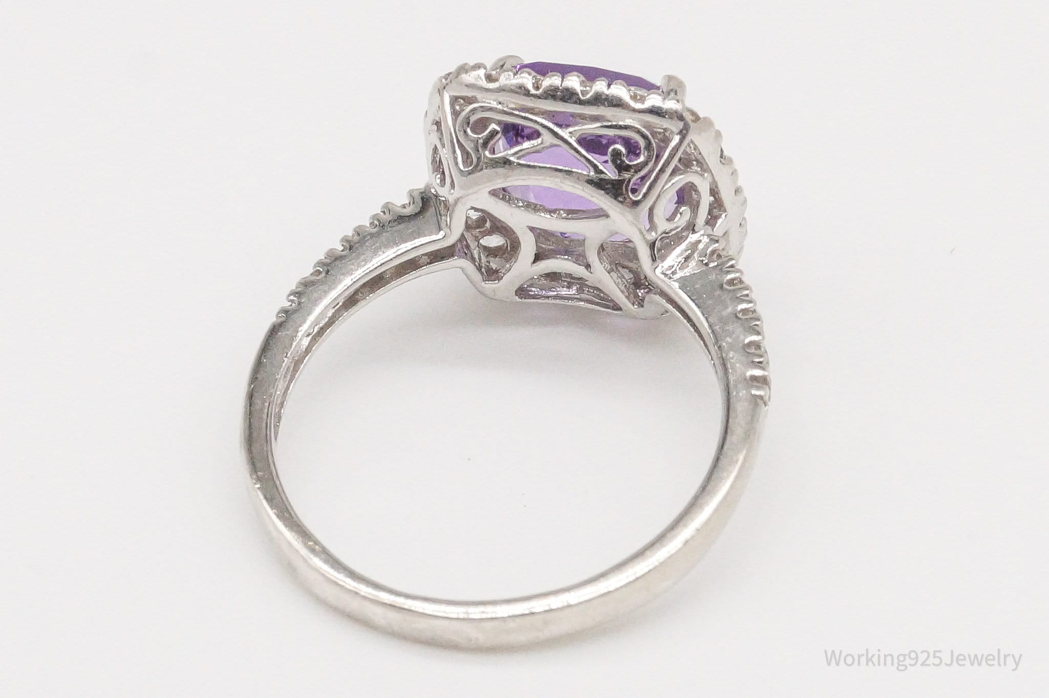 Vintage Amethyst Cubic Zirconia Sterling Silver Ring - Size 6.75 | Jewelry > Rings | Wiccan Center