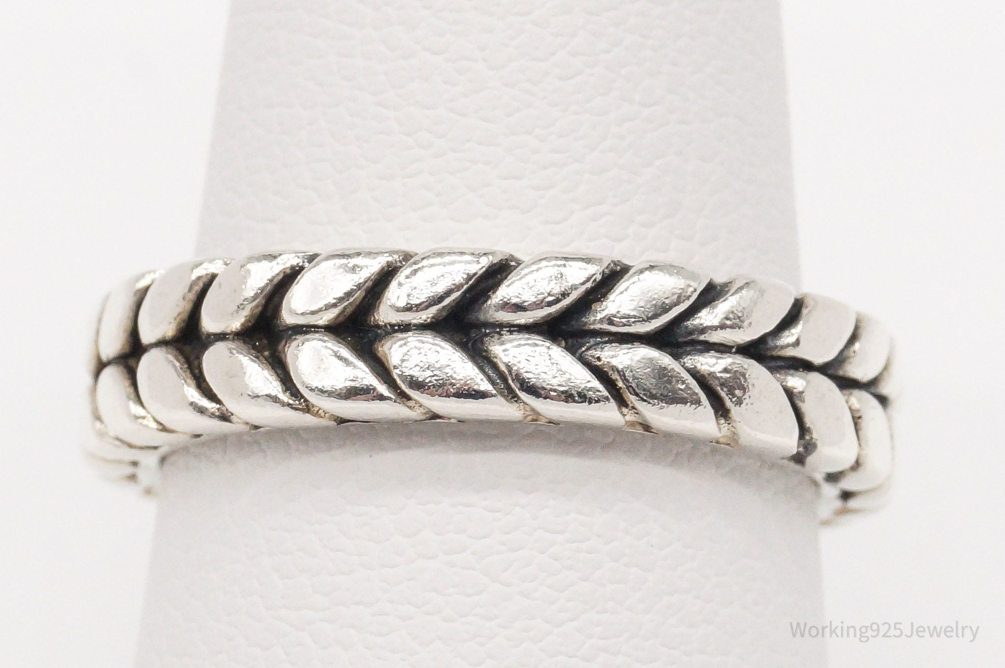 Vintage Cable Cord Rope Braid Sterling Silver Ring - Size 7.75 | Jewelry > Rings | Wiccan Center