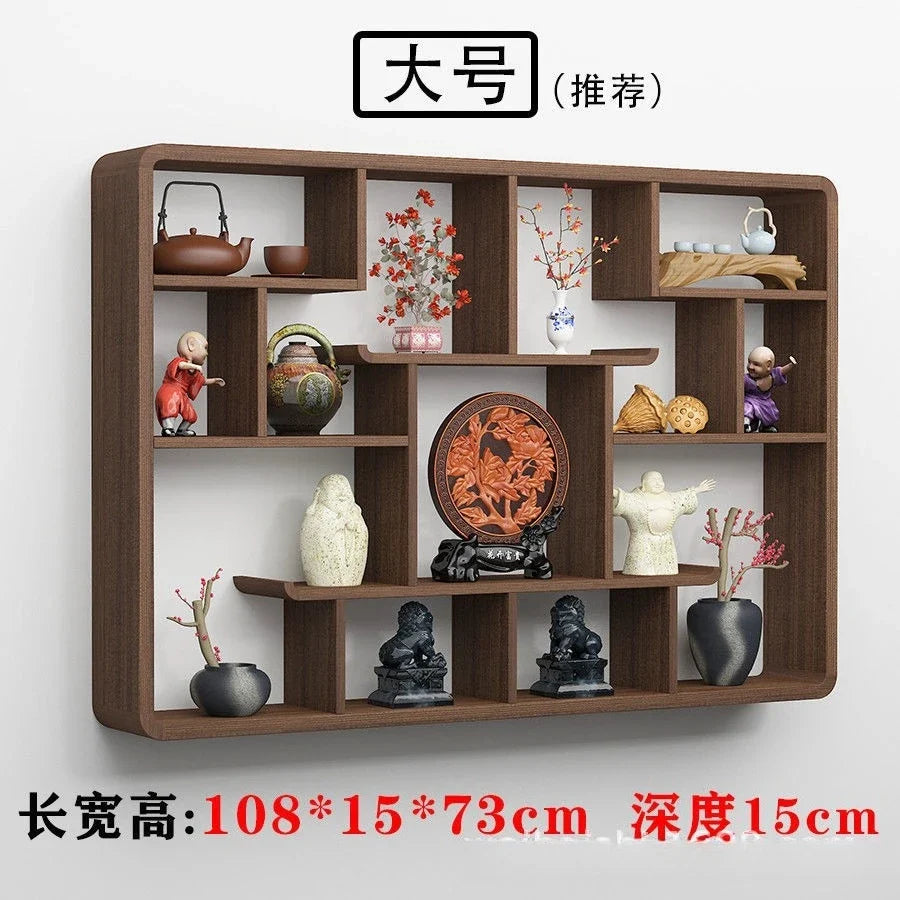 Solid Wood Duobao Bogu Display Shelf | Modern Chinese Curio Etagere | Shelving | Wiccan Center