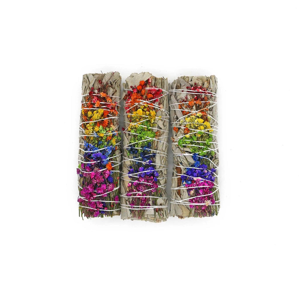 'Energy Wheel' Floral White Sage Smudge Stick (4 in.) | Smudge Sticks | Wiccan Center
