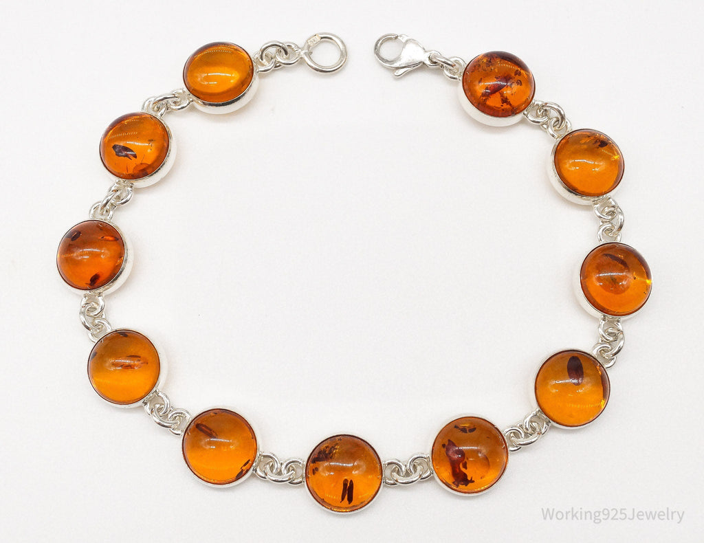 Vintage Amber Modernist Sterling Silver Bracelet | Jewelry > Bracelets | Wiccan Center