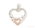 Cubic Zirconia Rose Gold Vermeil Sterling Silver Heart Necklace Pendant | Jewelry > Necklaces > Pendants | Wiccan Center