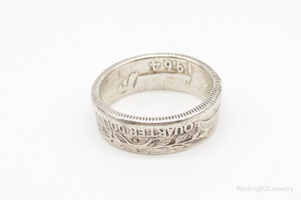 Vintage 1964 Liberty Quarter Dollar Silver Ring - Size 7 | Jewelry > Rings | Wiccan Center