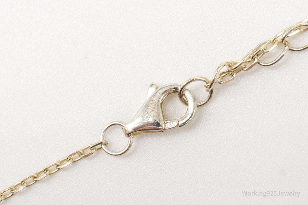 Vintage Cubic Zirconia Moon Charm Sterling Silver Necklace | Jewelry > Necklaces | Wiccan Center