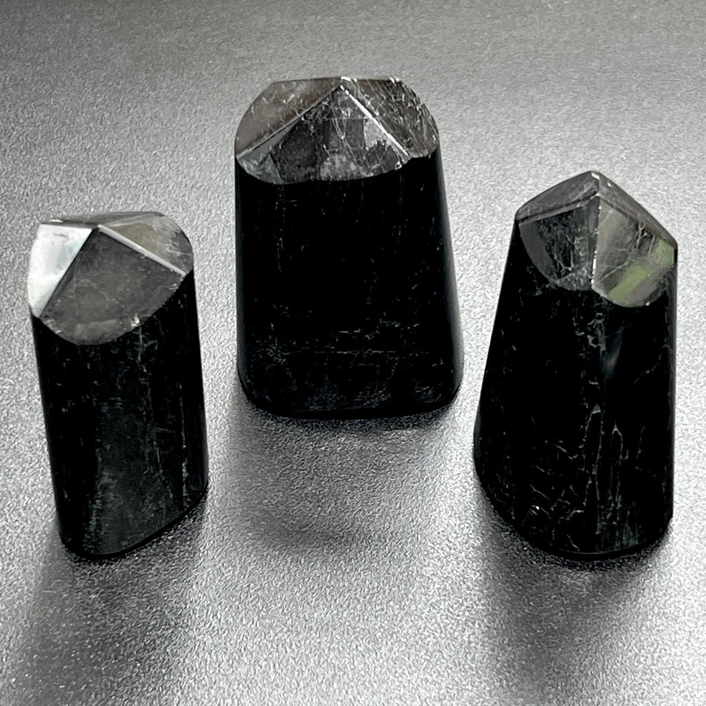 Black Tourmaline Point Tower Carving Gemstone Statue Home Decor Supply | Home & Living > Home Decor > Home Accents > Rocks & Geodes | Wiccan Center