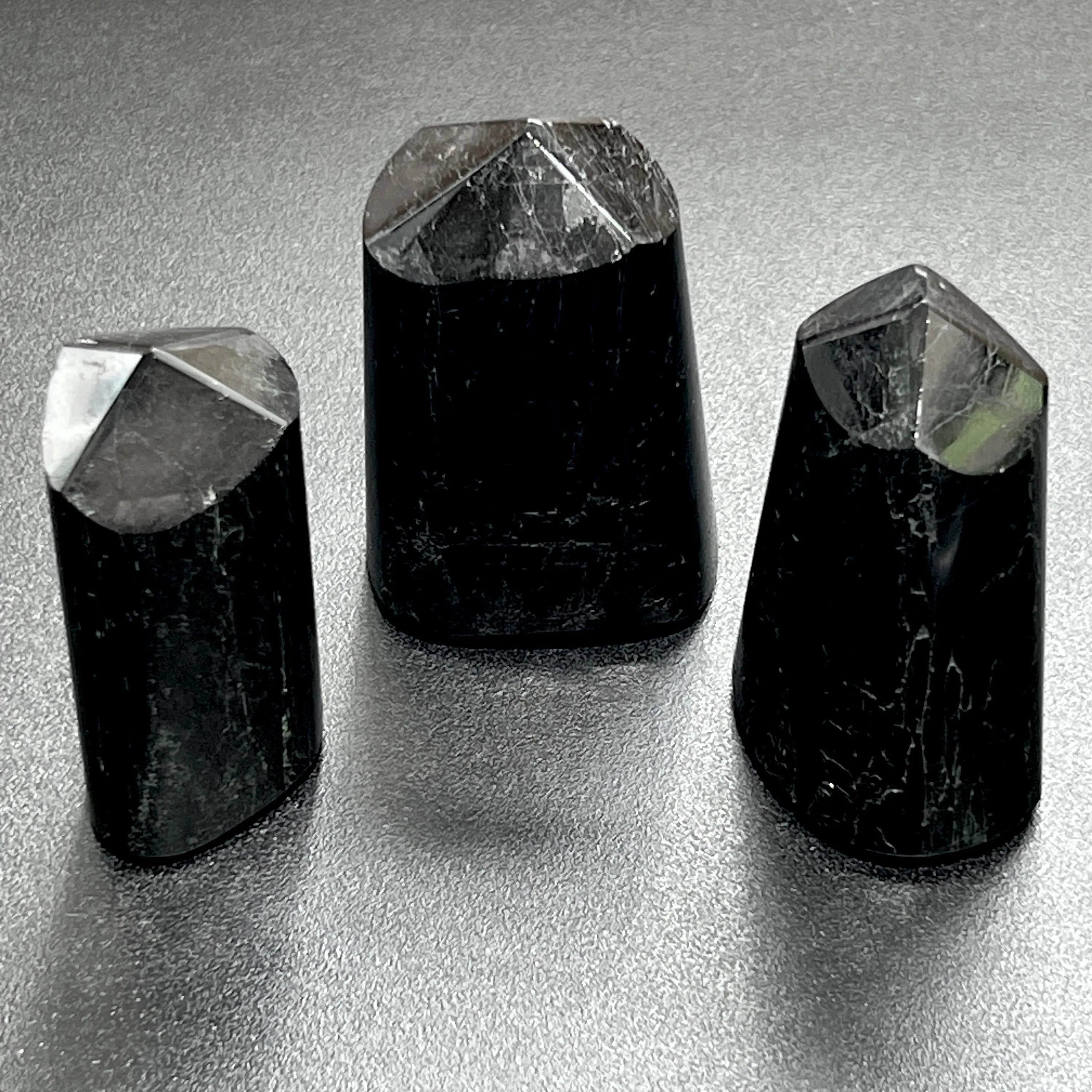 Black Tourmaline Point Tower Carving Gemstone Statue Home Decor Supply | Home & Living > Home Decor > Home Accents > Rocks & Geodes | Wiccan Center