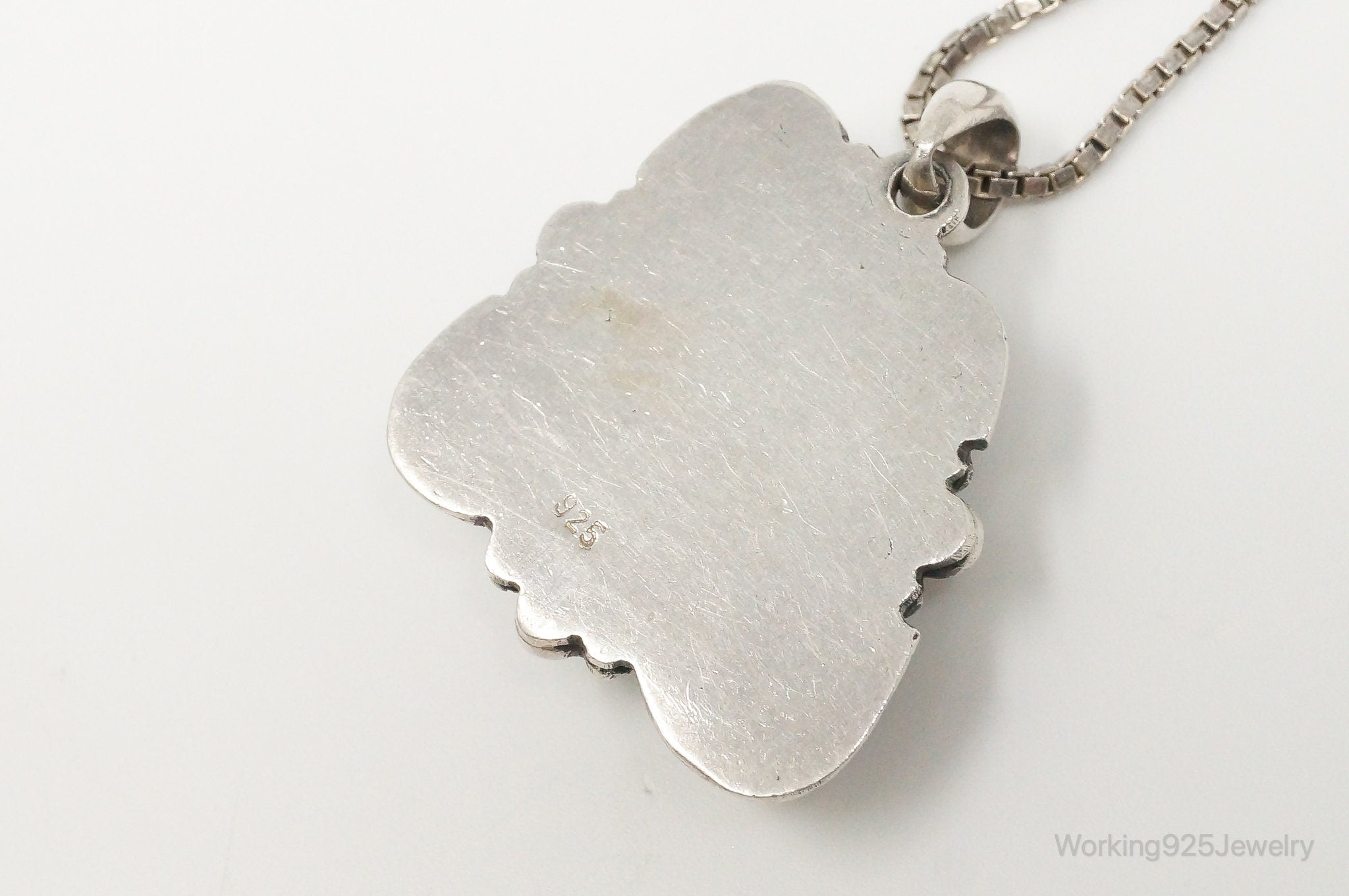 Vintage Large Aqua Chalcedony Sterling Silver Necklace | Jewelry > Necklaces > Pendants | Wiccan Center
